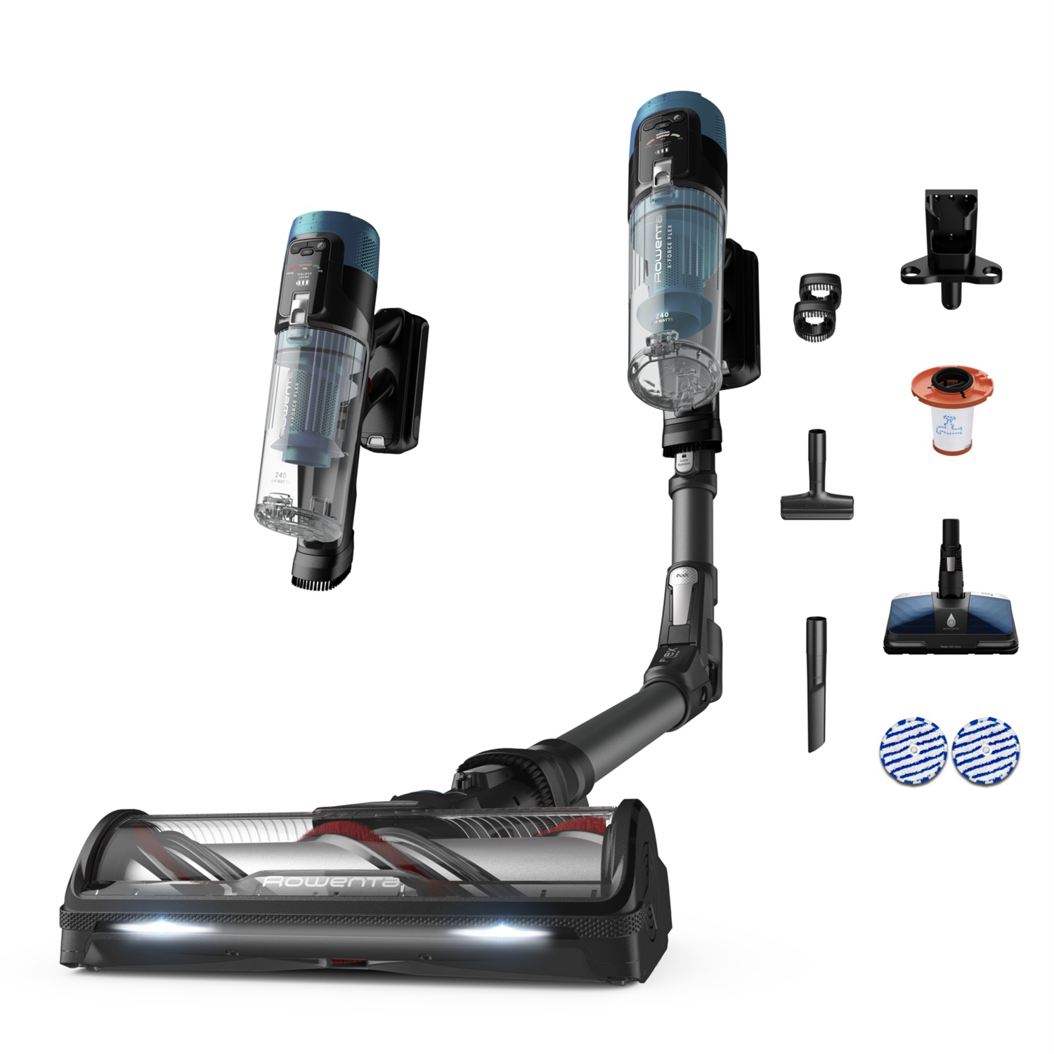 Rowenta X-Force Flex 14.80 Aspirapolvere Senza Filo 2 in 1 con Potenza fino a 240 Air Watt e Autonomia di 90 Minuti