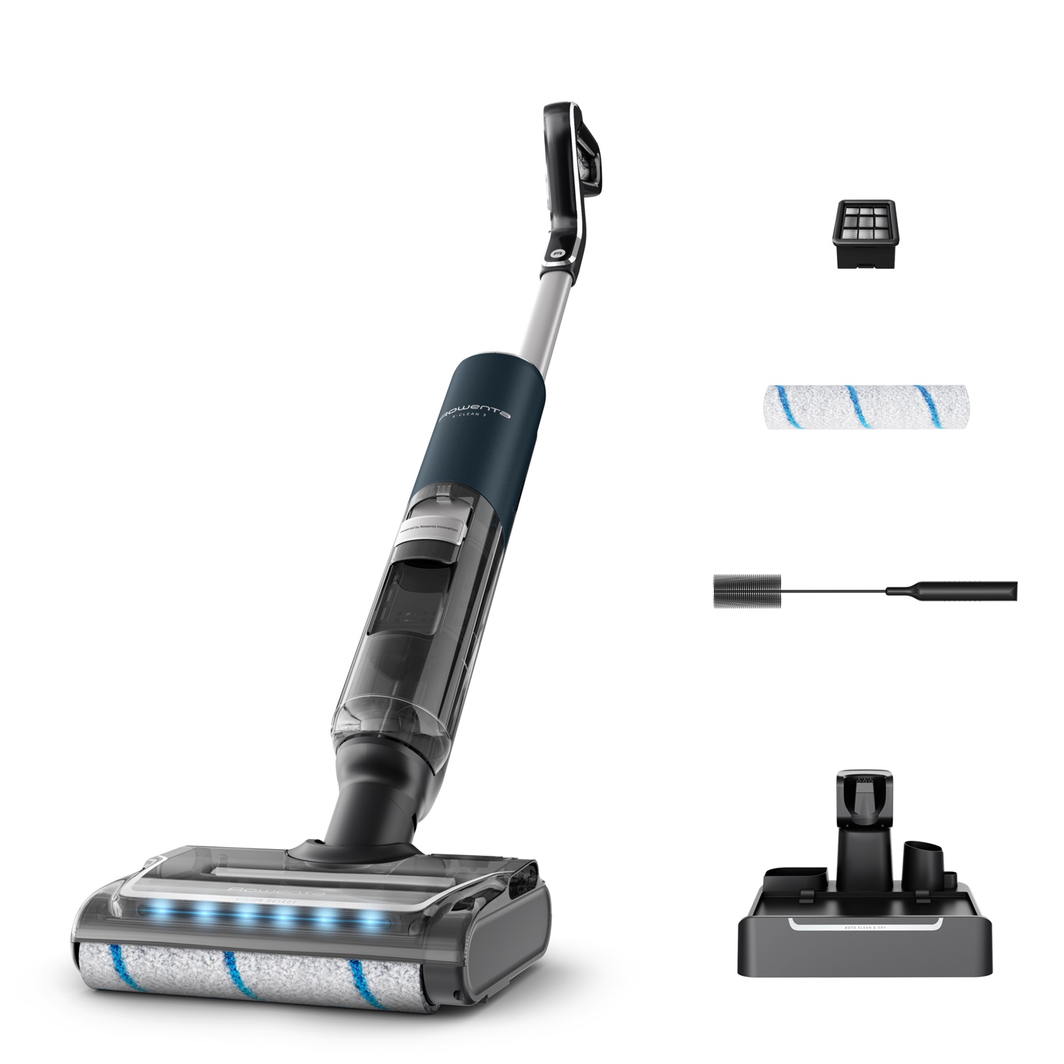 Rowenta X-Clean 7 - Lavapavimenti Senza Fili con Autonomia di 50 Minuti, Autopulizia e Funzione di Asciugatura