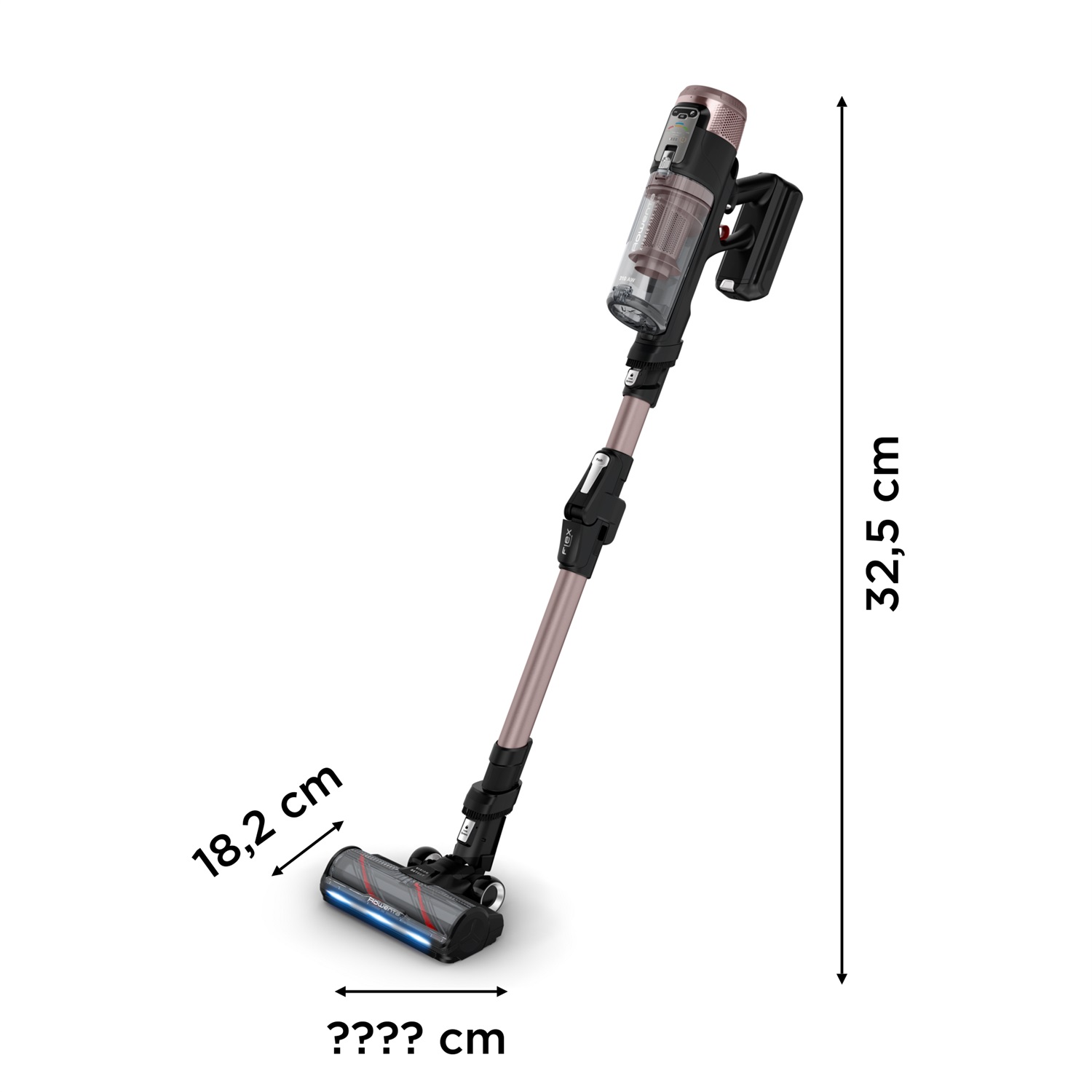 Rowenta X-Force Flex 16.60 Aspirapolvere Senza Filo Nero/Rame con Potenza di Aspirazione Fino a 315 AW e Spazzola Neo