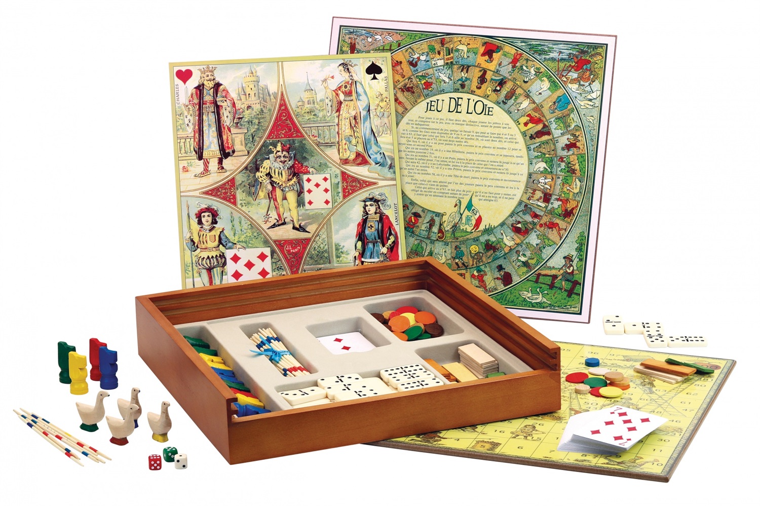Jeujura J21319 - Set di giochi tradizionali in legno, 32,5 x 32,5 x 6,5 cm, per bambini dai 5 anni