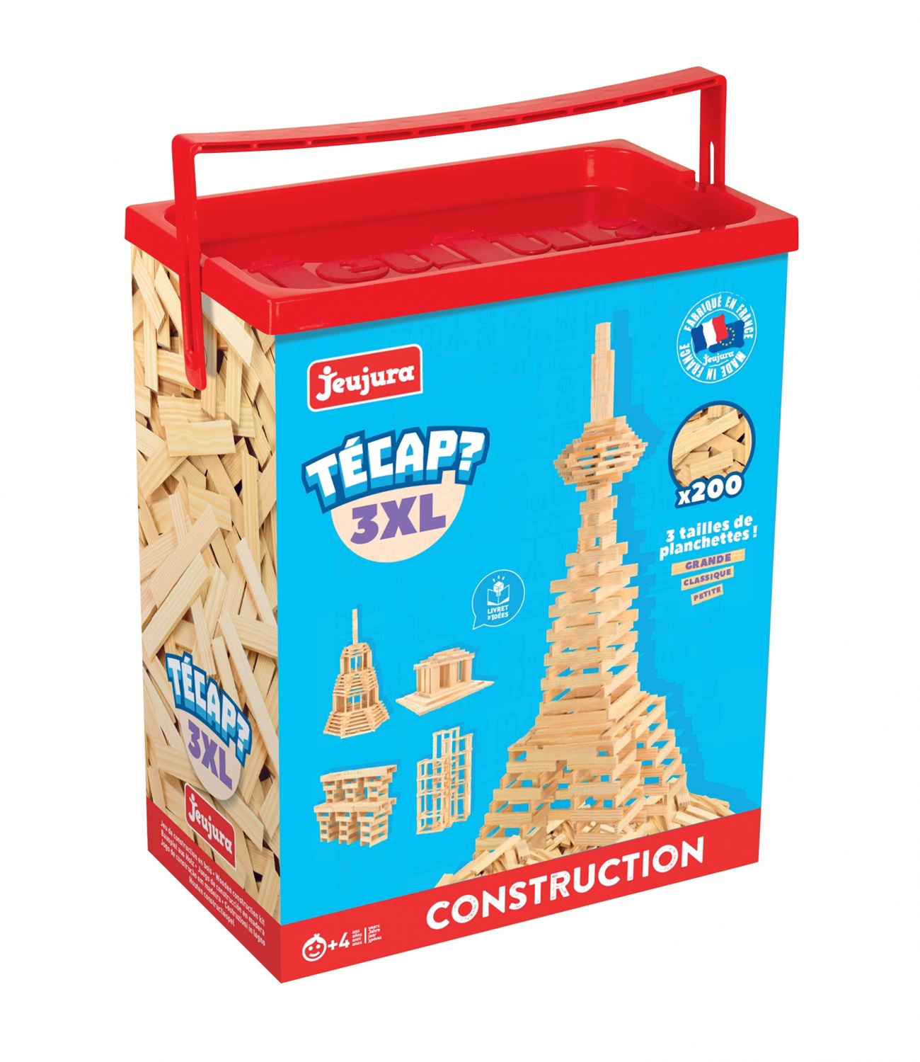 Jeujura 8322 - Gioco di Costruzioni Técap XXXL, 200 Pezzi in Legno