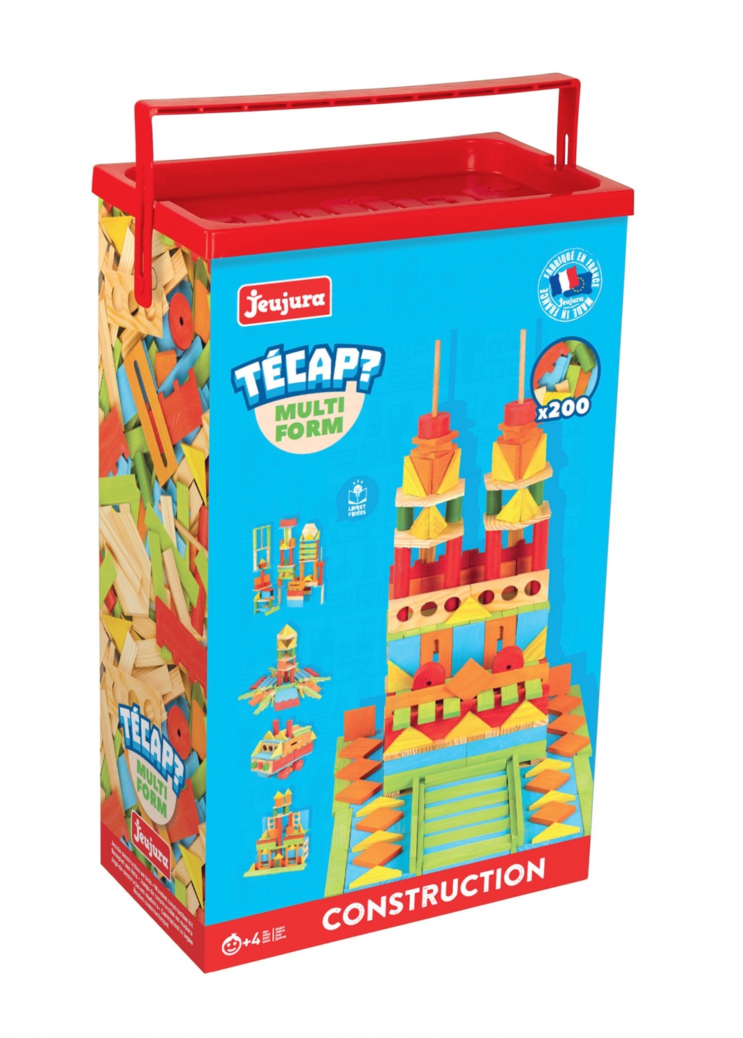 JEUJURA 8345 Gioco di Costruzione Multi-Forma con 200 Pezzi - Mattone e Blocco Giocattolo