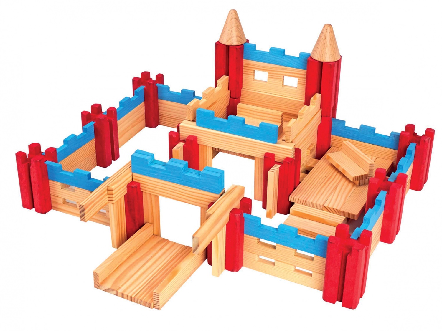 Jeujura 120 Pezzi Tecap Architetto in Legno Multicolore - Gioco di Costruzione per Bambini dai 4 Anni