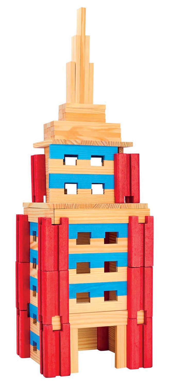 Jeujura 120 Pezzi Tecap Architetto in Legno Multicolore - Gioco di Costruzione per Bambini dai 4 Anni