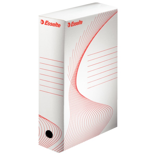 Esselte 20172 Boxy 100 - Scatola Archivio A4, 25x35x10 cm, Capacità 800 Fogli, Riciclabile, Confezione da 10 Pezzi, Bianco