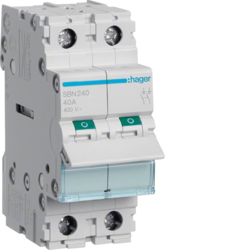 Hager SBN240 Sezionatore 2 Poli 40A 400V AC 2 Moduli