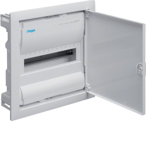Hager VU12NE Quadro di Distribuzione Elettrico IP30, 1 File, 12 Moduli, Montaggio a Incasso