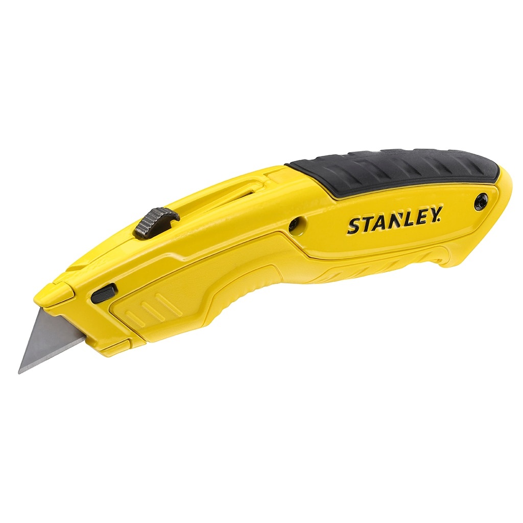 Stanley STHT10430-0 Coltello Cutter a Lama Retrattile con Corpo in Metallo e Impugnatura Bi-Material