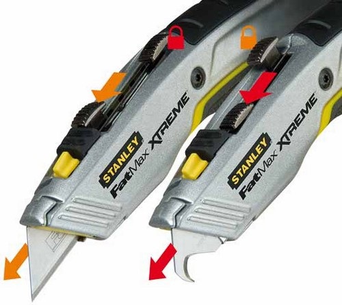 Stanley FatMax 0-10-789 Coltello a doppia lama con cambio rapido e appoggiadito antiscivolo