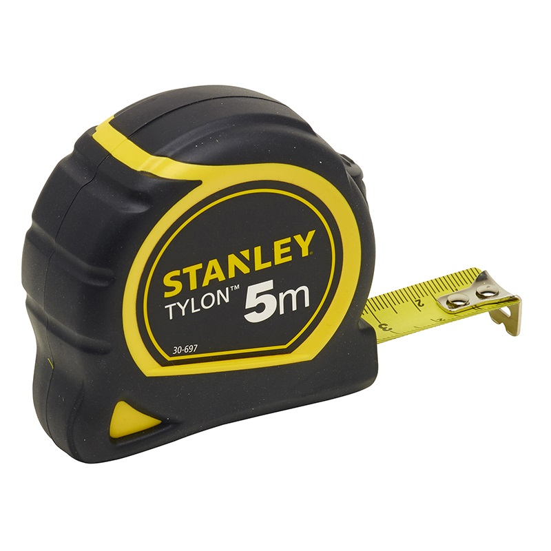 Stanley Flessometro 0-30-657 Tylon 8 m x 25 mm - Cassa in ABS antiurto, Nastro professionale con rivestimento in gomma antiscivolo