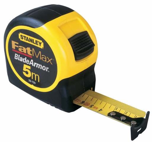 STANLEY Flessometro Fat Max 5m - Larghezza nastro 32mm, Cassa Ergonomica Antiscivolo