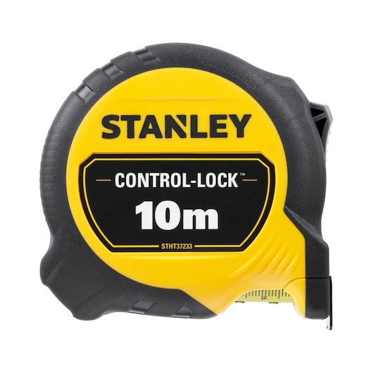 STANLEY Flessometro 10m x 25mm con Finger Brake Control Lock e rivestimento in gomma