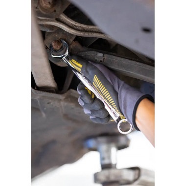 STANLEY FATMAX Set di 7 Chiavi Combinati Cromate - Misure: 8-10-12-13-14-17-19 mm con Supporto Appendibile