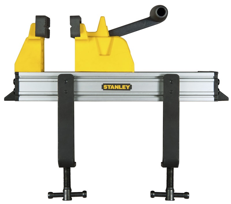 Stanley 0-83-179 Morsa da Banco con Binario - Apertura Ganasce 12 cm, Pressione di Serraggio 100 kg, Struttura in Metallo