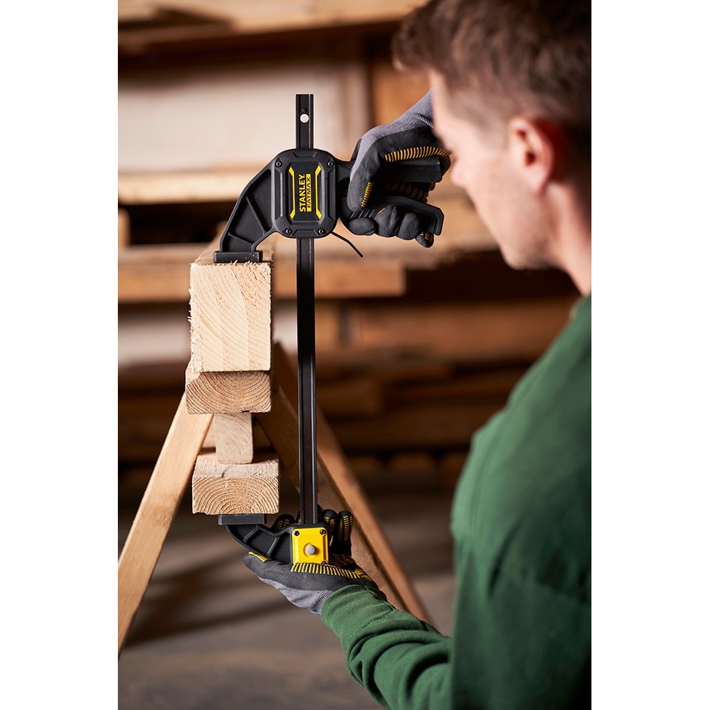 STANLEY Fatmax FMHT0-83236 Morsetto a Barra L 600 mm con Ganasce in Gomma Morbida e Struttura in Resina Robusta