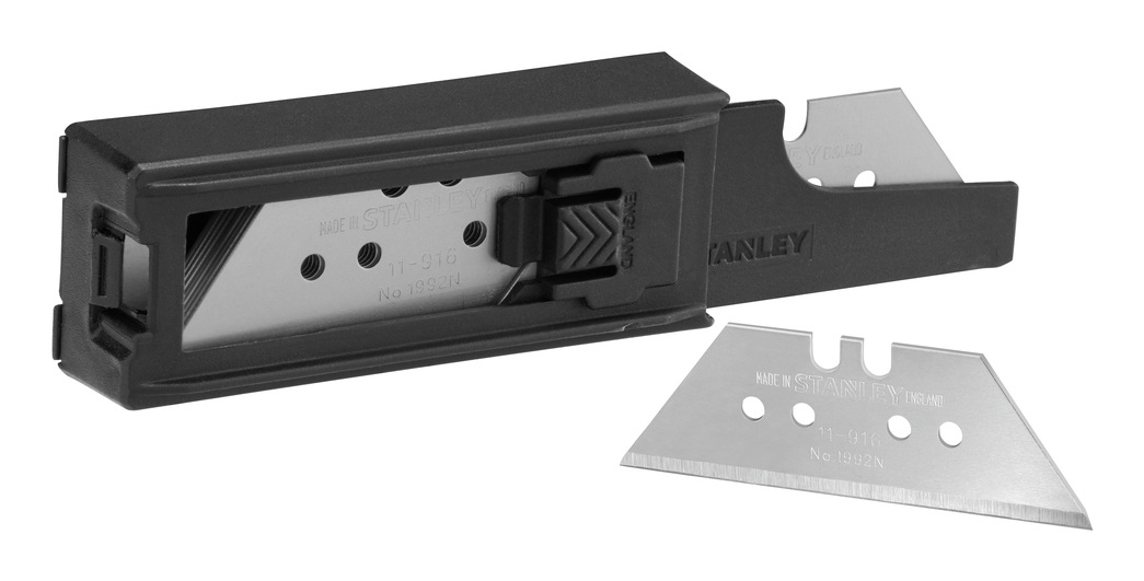 Stanley 1-11-916 Lama A Trapezio Grande Con Fori, Set Di 100 Pz, Metallico, Spessore 0.60 mm