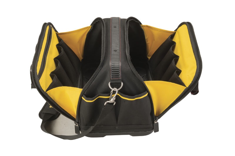 Stanley FatMax FMST1-73607 Borsa Porta Utensili Multi Access - Poliestere Nero e Giallo, Base Rigida e Impermeabile, Due Scomparti, Tracolla Imbottita