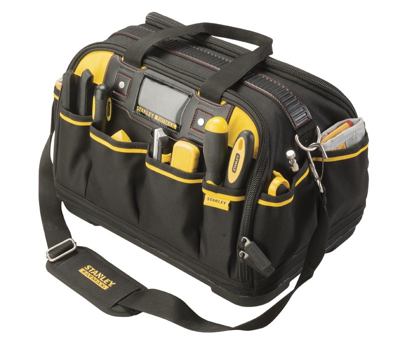 Stanley FatMax FMST1-73607 Borsa Porta Utensili Multi Access - Poliestere Nero e Giallo, Base Rigida e Impermeabile, Due Scomparti, Tracolla Imbottita