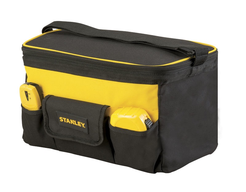 STANLEY STST1-73615 Bauletto Multiuso 14 in Poliestere con Base Rigida, Cerniere Extra Large, Multi Tasche e Tracolla Integrata