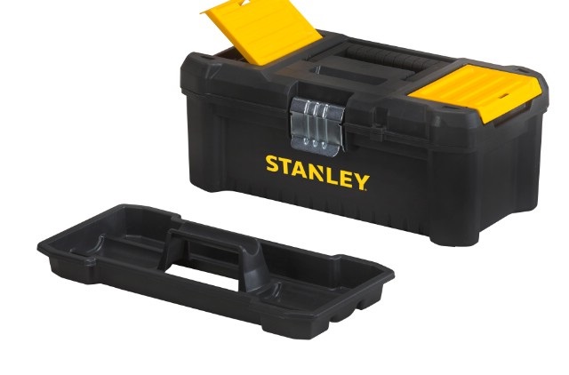 STANLEY Cassetta Porta Utensili Essential 19 in Polipropilene Nero/Giallo con Organizer e Vaschetta Estraibile - STST1-75521