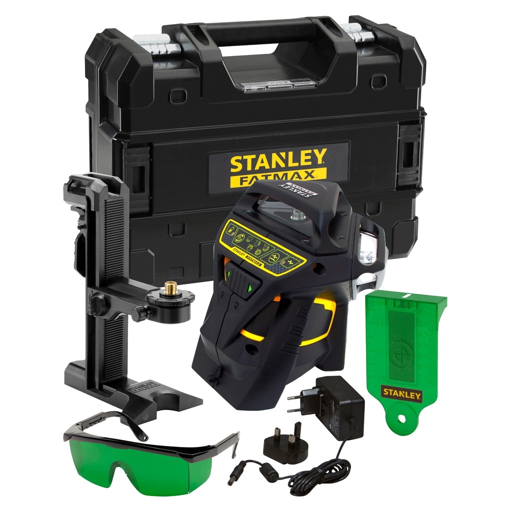 Stanley FATMAX X3G Livella Laser Multilinea Verde 35 m - 3 Raggi Intersecati a 360°, Autolivellante, Precisione ± 3 mm, Accessori Inclusi