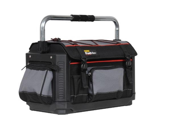 Stanley FatMax 1-79-213 Cestello Portautensili con Coperchio in Polipropilene e Nylon 600x600 Den, Base Rigida Impermeabile, Dimensioni L49 x H31 x P28 cm