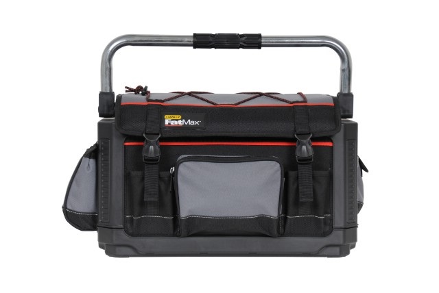 Stanley FatMax 1-79-213 Cestello Portautensili con Coperchio in Polipropilene e Nylon 600x600 Den, Base Rigida Impermeabile, Dimensioni L49 x H31 x P28 cm