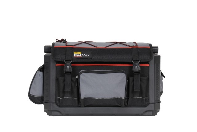 Stanley FatMax 1-79-213 Cestello Portautensili con Coperchio in Polipropilene e Nylon 600x600 Den, Base Rigida Impermeabile, Dimensioni L49 x H31 x P28 cm