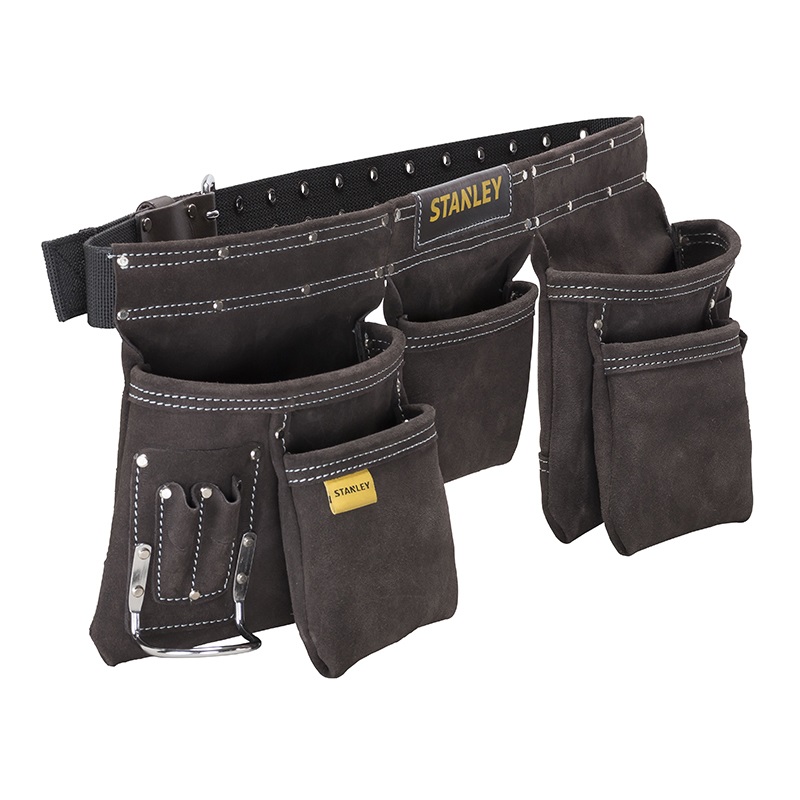 STANLEY STST1-80113 Fodero Portautensili Doppio in Cuoio con Cintura 140 cm - Dimensioni 60x26x9 cm