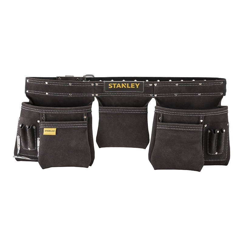 STANLEY STST1-80113 Fodero Portautensili Doppio in Cuoio con Cintura 140 cm - Dimensioni 60x26x9 cm