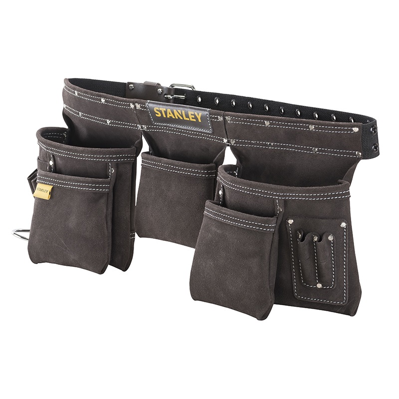 STANLEY STST1-80113 Fodero Portautensili Doppio in Cuoio con Cintura 140 cm - Dimensioni 60x26x9 cm