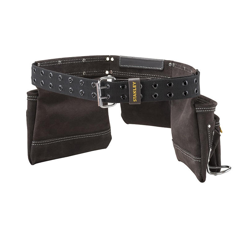 STANLEY STST1-80113 Fodero Portautensili Doppio in Cuoio con Cintura 140 cm - Dimensioni 60x26x9 cm