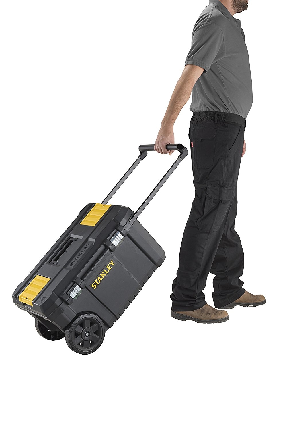 Stanley Vasca Porta Utensili con Ruote Essential 50L - Dimensioni 66,5x40,4x34,4 cm, Ruote in Gomma, Organizer nel Coperchio