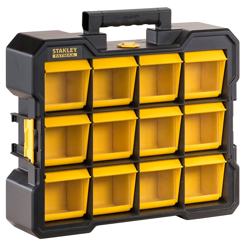 Stanley FMST81077-1 Organizer Cassettiera Portatile Nero - 12 Vaschette Removibili, Plastica e Policarbonato