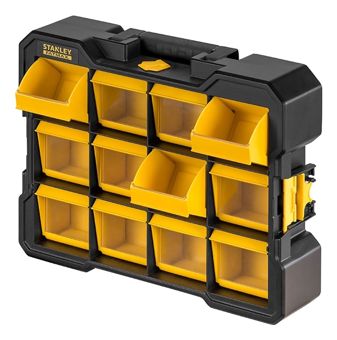 Stanley FMST81077-1 Organizer Cassettiera Portatile Nero - 12 Vaschette Removibili, Plastica e Policarbonato