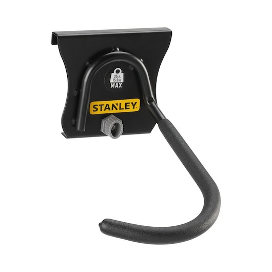 STANLEY Gancio Verticale per Biciclette STST82616-1 Track Wall, Nero, in Acciaio Uso Intenso con Sistema di Bloccaggio