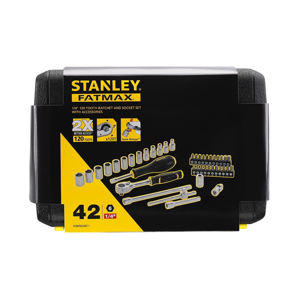 Stanley FatMax Set 42 pz Chiavi a Bussola con Cricchetto 1/4 e Prolunghe