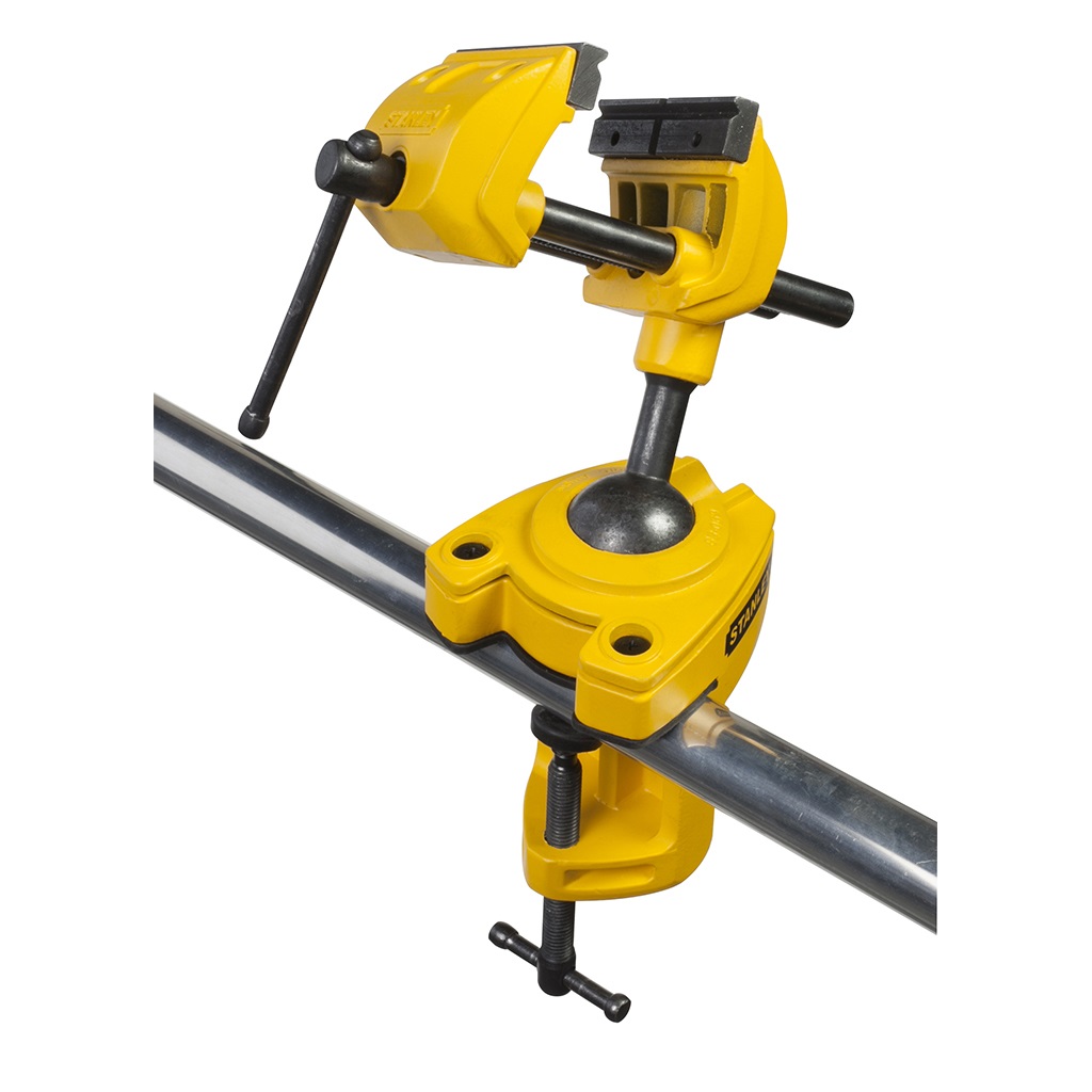 Stanley 1-83-069 Morsa a Base Multiangolo - Manuale, Apertura 4 cm, Colore Nero/Giallo, Forza di Serraggio 25 kg