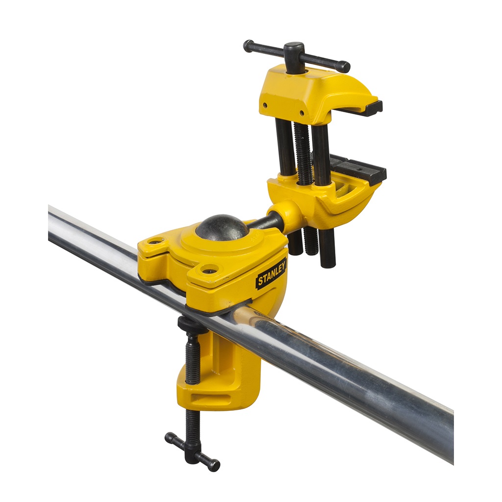 Stanley 1-83-069 Morsa a Base Multiangolo - Manuale, Apertura 4 cm, Colore Nero/Giallo, Forza di Serraggio 25 kg
