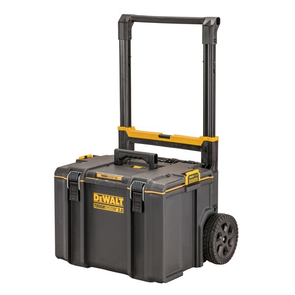 DeWALT ToughSystem 2.0 DS450 Cassetta degli Attrezzi in Policarbonato (PC) Nero e Giallo, Dimensioni 685x554x500 mm, Resistente a Polvere e Getti d'Acqua (IP65), Maniglia Staccabile e Ruote da 8 Pollici