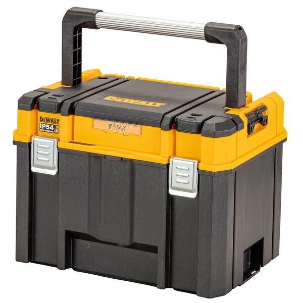 DEWALT DWST83343-1 Valigetta Portautensili Profonda in Policarbonato con Maniglione in Alluminio, Nero e Giallo, Vassoio Interno e Scomparto Superiore