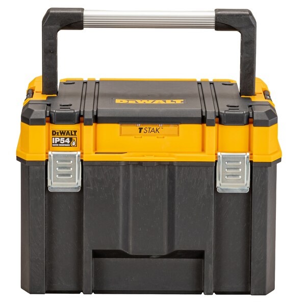 DEWALT DWST83343-1 Valigetta Portautensili Profonda in Policarbonato con Maniglione in Alluminio, Nero e Giallo, Vassoio Interno e Scomparto Superiore
