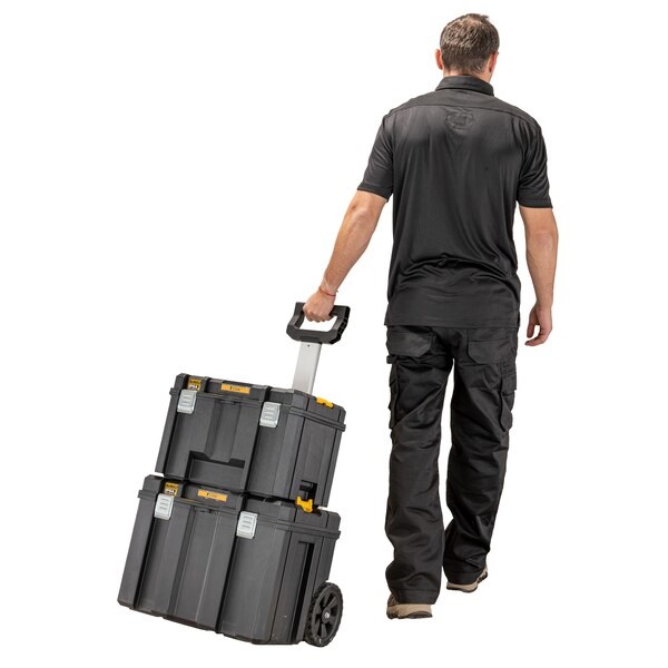 DEWALT DWST83347-1 Valigetta Portautensili TSTAK con Ruote, Impugnatura Telescopica, Ampia Volumetria, Predisposizione per Tag Tool Connect, Certificazione IP54