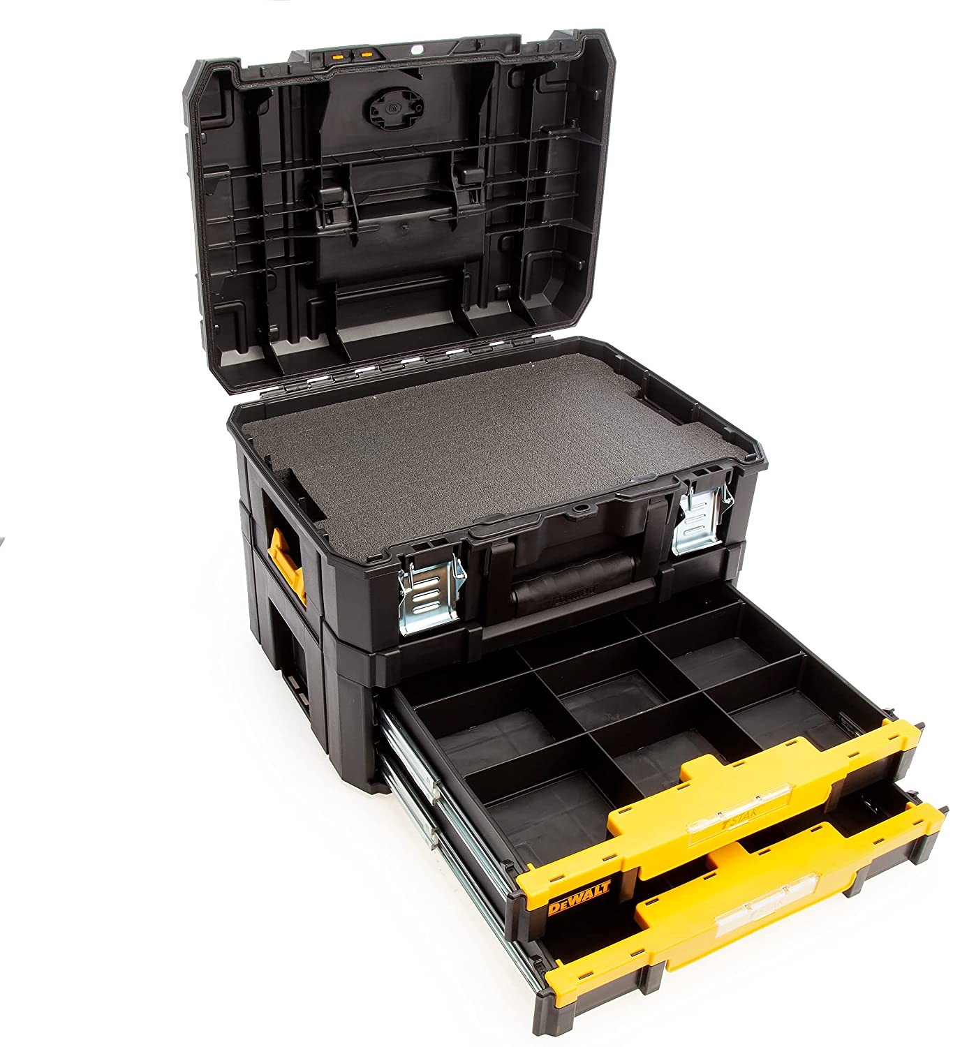 DeWALT DWST83395-1 TSTAK Combo Kit - Unità porta elettroutensili con spugna interna, protezione IP54, capacità di carico 30 kg, misure 440x332x326 mm