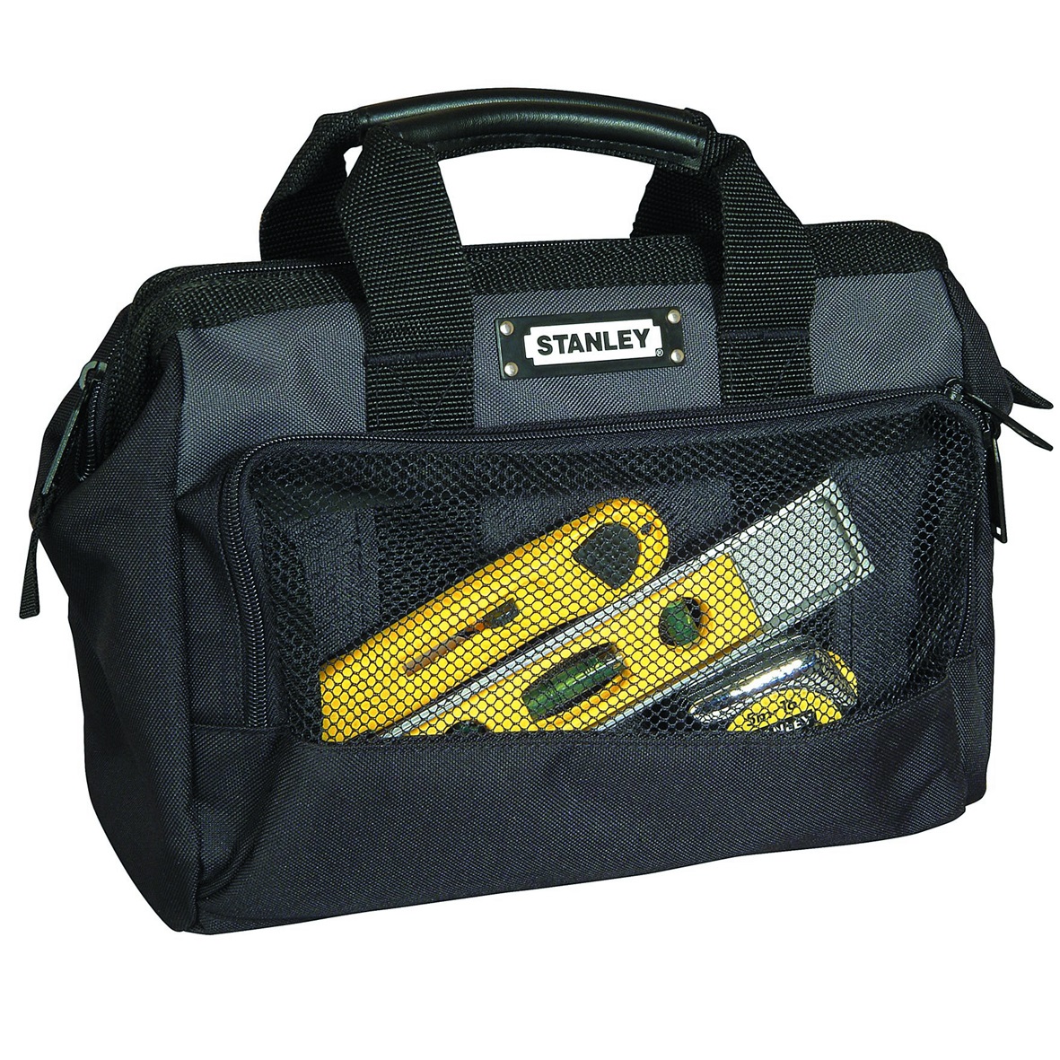 Stanley Borsa Porta Attrezzi 12,5'' - Nylon 600x600 Den, Base Rigida, Dimensioni 30x25x13 cm, 2 Tasche