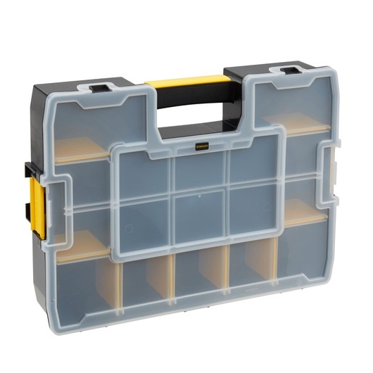 Stanley 1-94-745 Organizer Porta Minuteria Sort Master con 12 Scomparti, Divisori Removibili e Struttura Trasparente