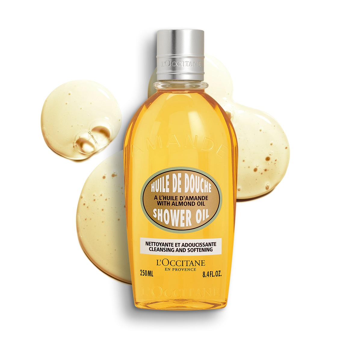 L'Occitane Olio Doccia Mandorla 250ml - Mousse Delicata, Rispetta il Film Idr lipidico, Per Pelle Morbida e Idratata