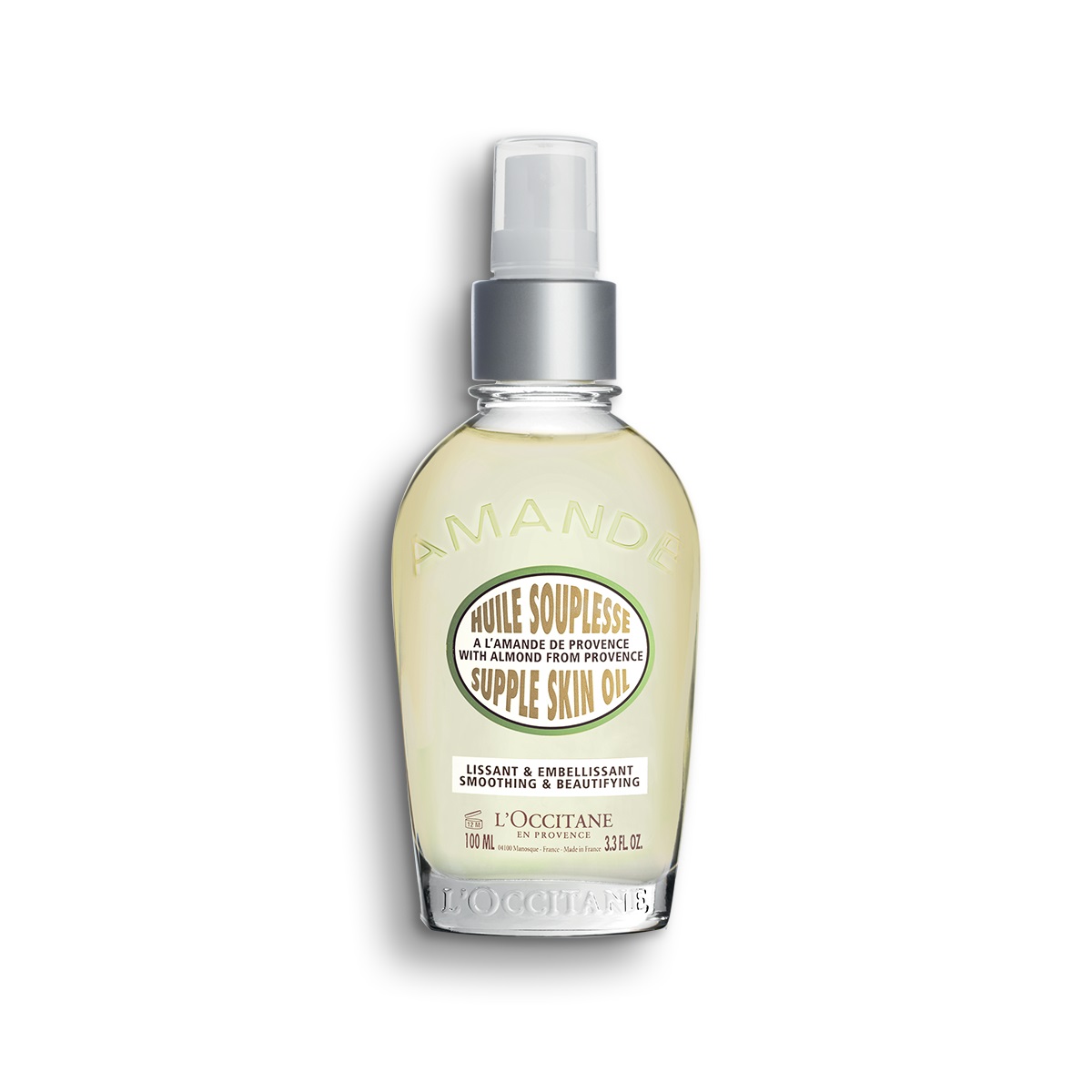 L'Occitane Olio Souplesse Mandorla 100 ml - Olio Idratante e Rassodante per Pelle Liscia e Tonica