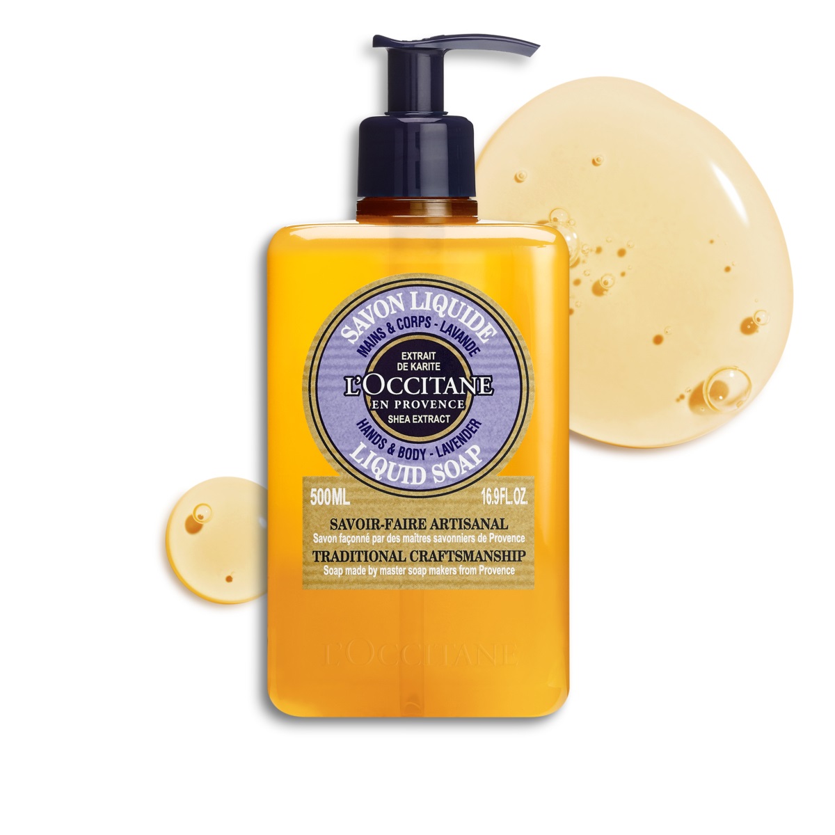 L'Occitane Sapone Liquido Mani & Corpo al Karité e Lavanda 500ml - Formula Nutriente e Senza Olio di Palma