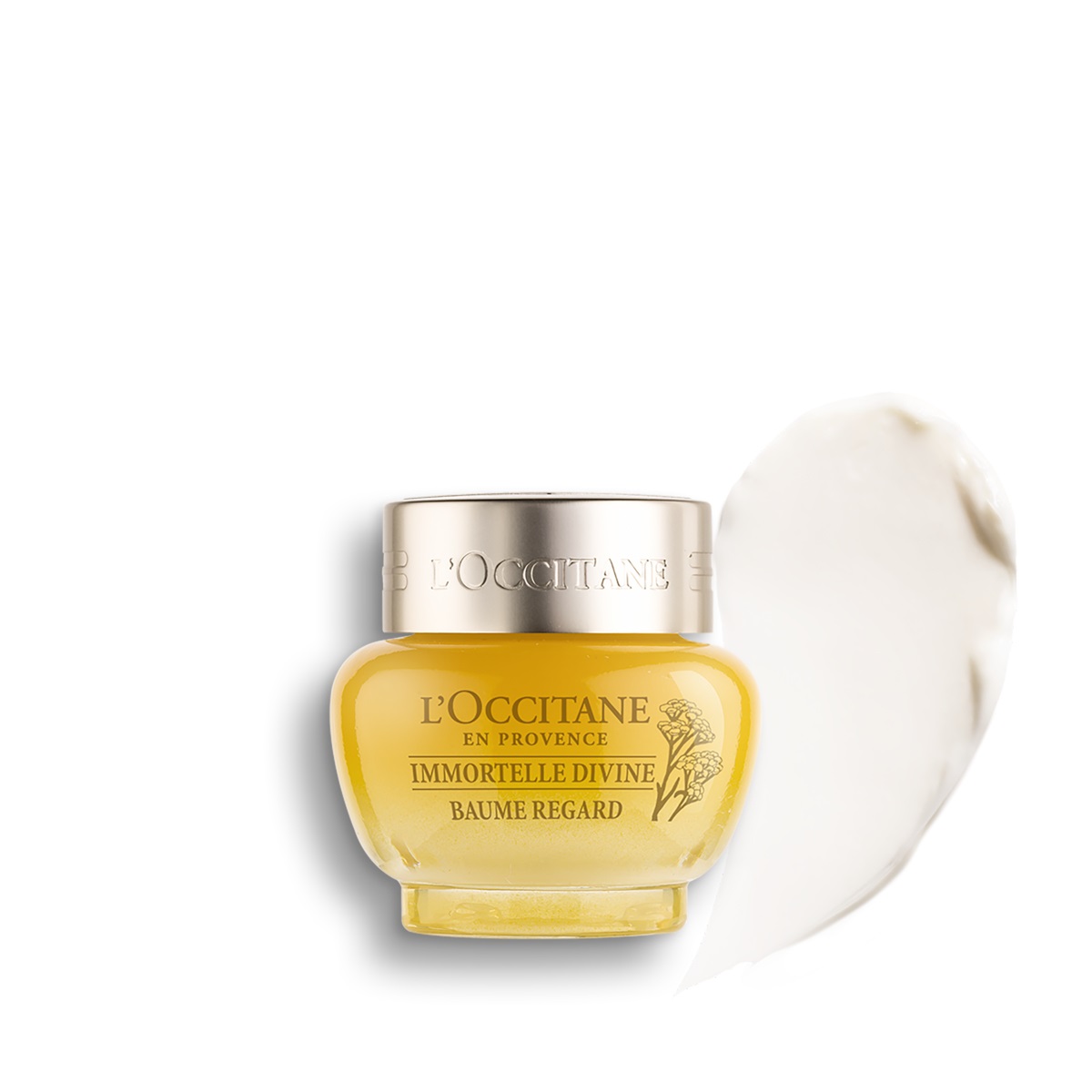 L'Occitane Balsamo Occhi Divine Immortelle 15ml - Antirughe, Rassodante, Idratante, con 4 estratti di Immortelle e Burro di Karité